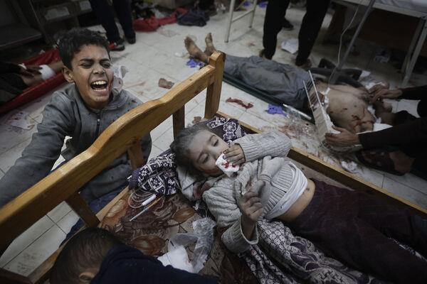 Palestinians wounded in the Israeli bombardment of the Gaza Strip arrive at a hospital in Khan Younis. Picture: AP Photo/Mohammed Dahman Palestinians wounded in the Israeli bombardment of the Gaza Strip arrive at a hospital in Khan Younis. Picture: AP Photo/Mohammed Dahman